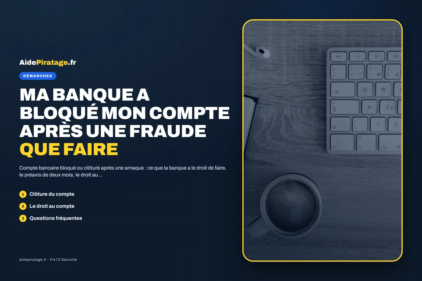Illustration : un compte bancaire dont l'accès a été fermé