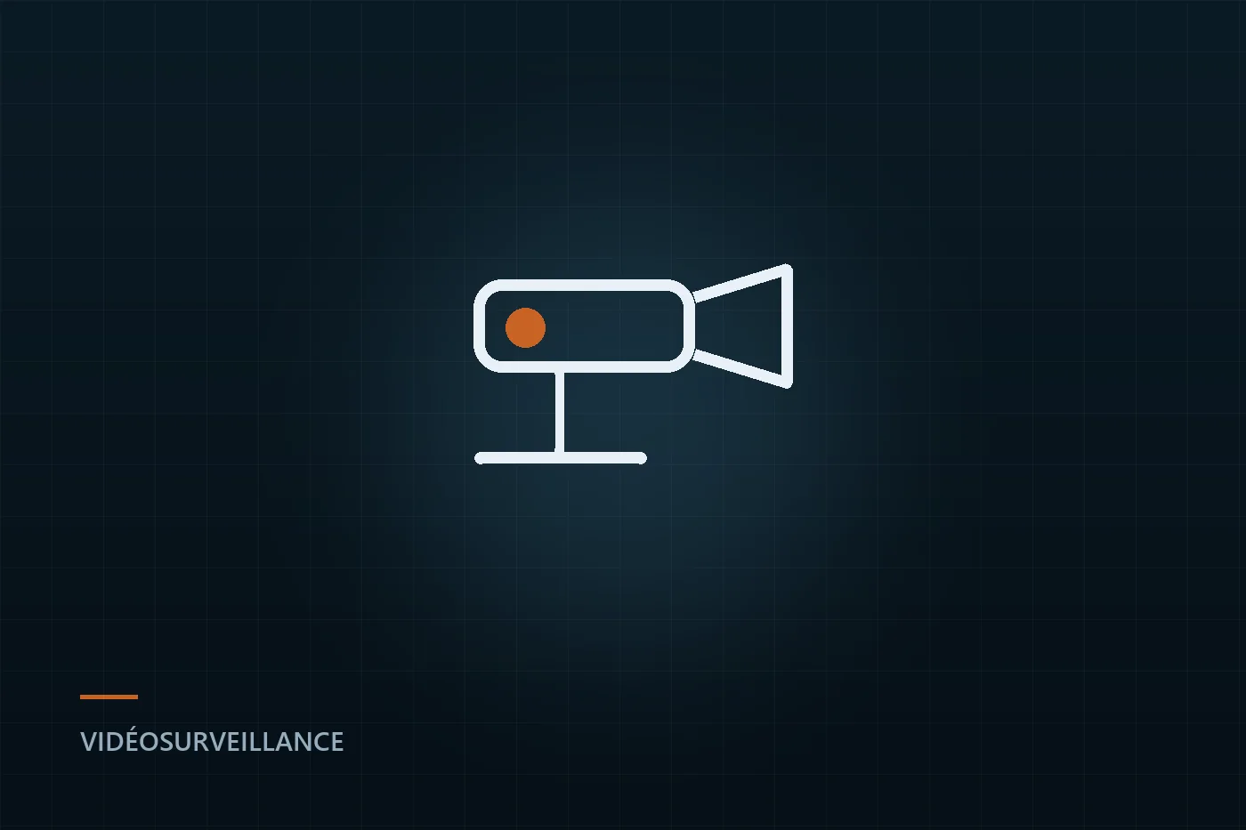Illustration : une caméra de surveillance au trait sur fond sombre