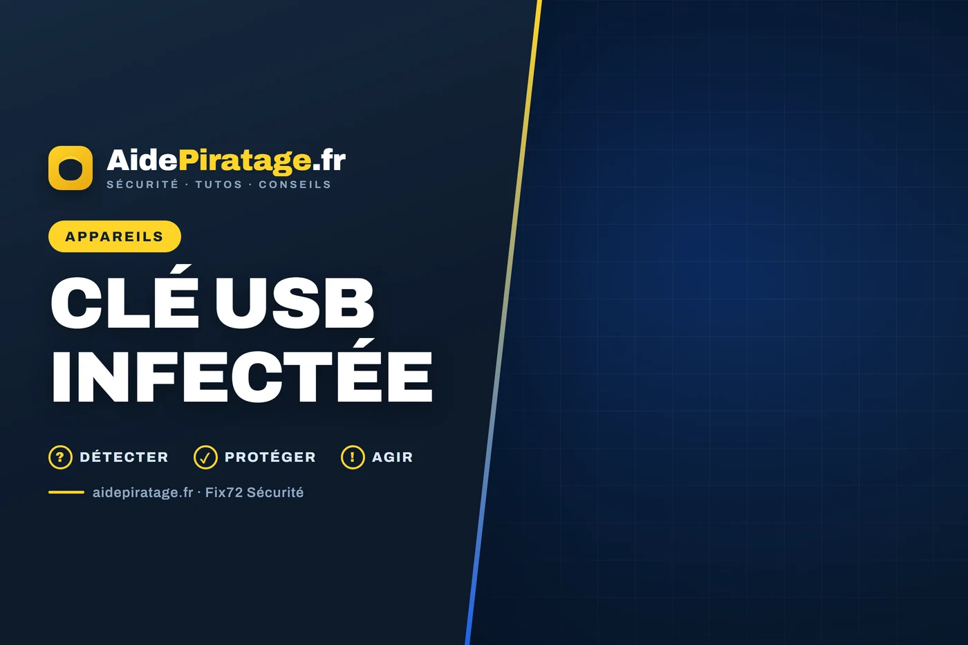 Illustration : une clé USB branchée sur un ordinateur portable dont l’explorateur n’affiche aucun fichier