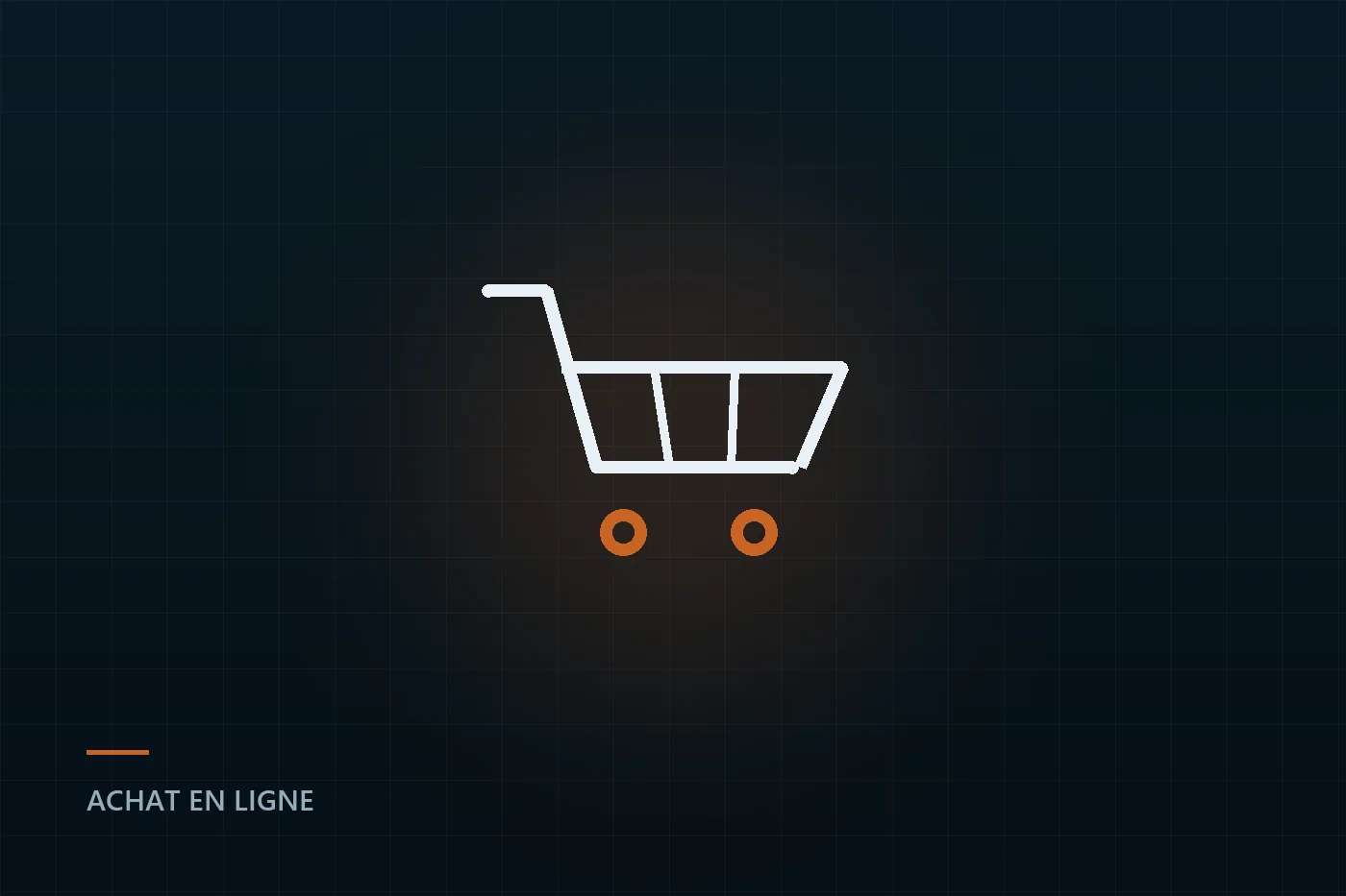Illustration : un panier d'achat au trait sur fond sombre
