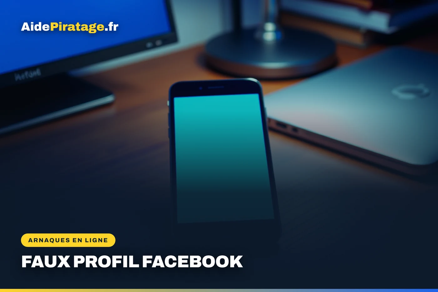 Une demande d'ami venue d'un profil inconnu, sur un téléphone posé sur une table