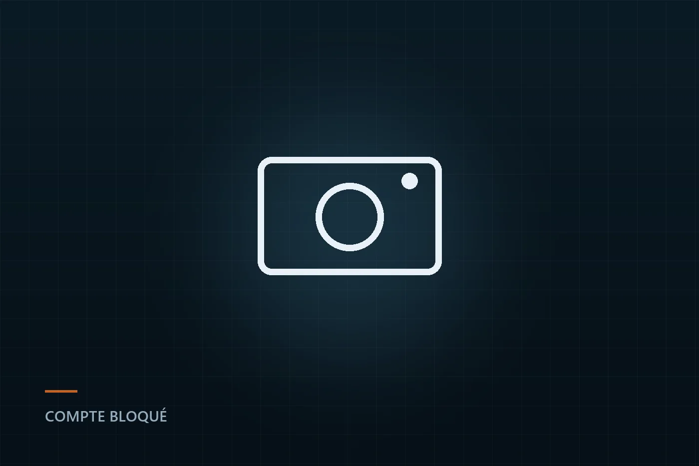 Illustration : un appareil photo au trait sur fond sombre