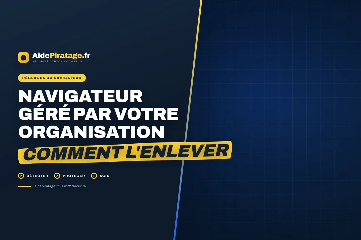 Illustration : le menu d'un navigateur ouvert sur l'écran d'un ordinateur portable posé sur un bureau