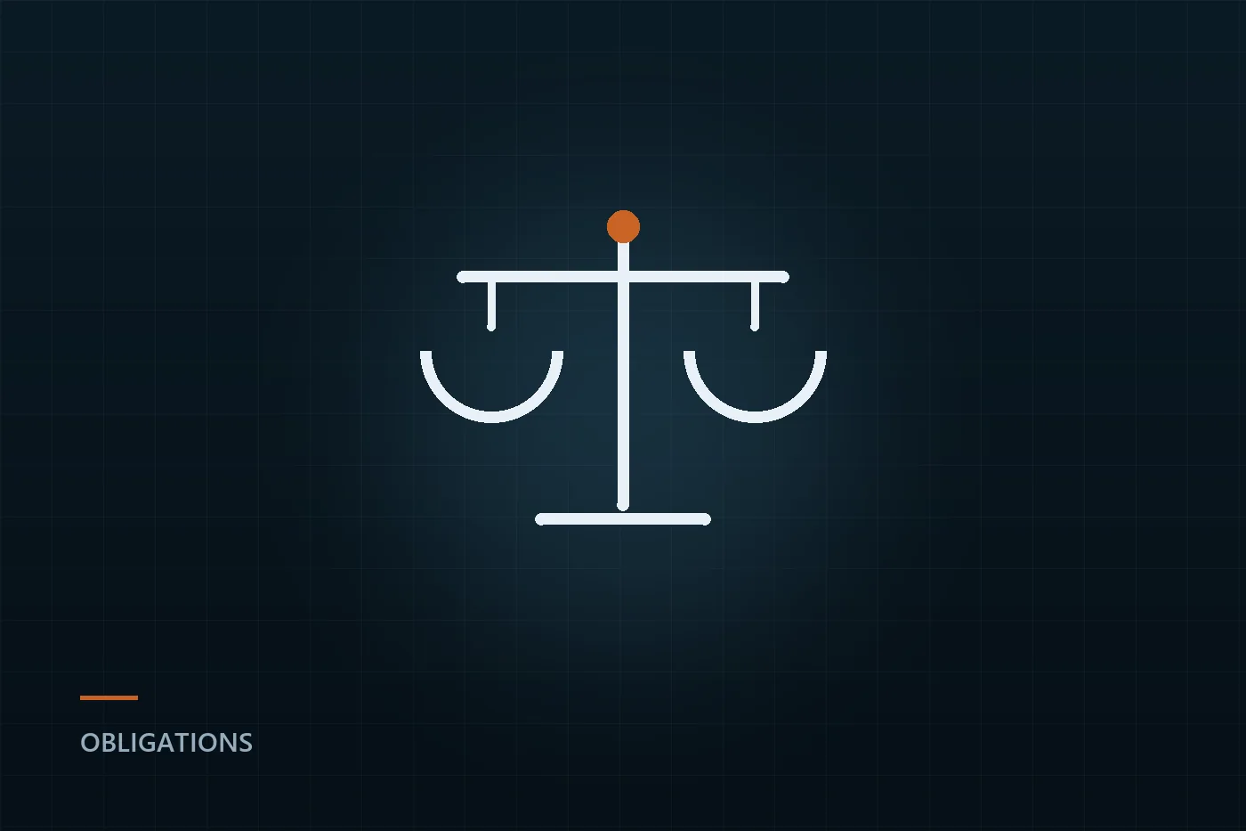 Illustration : une balance de justice au trait sur fond sombre