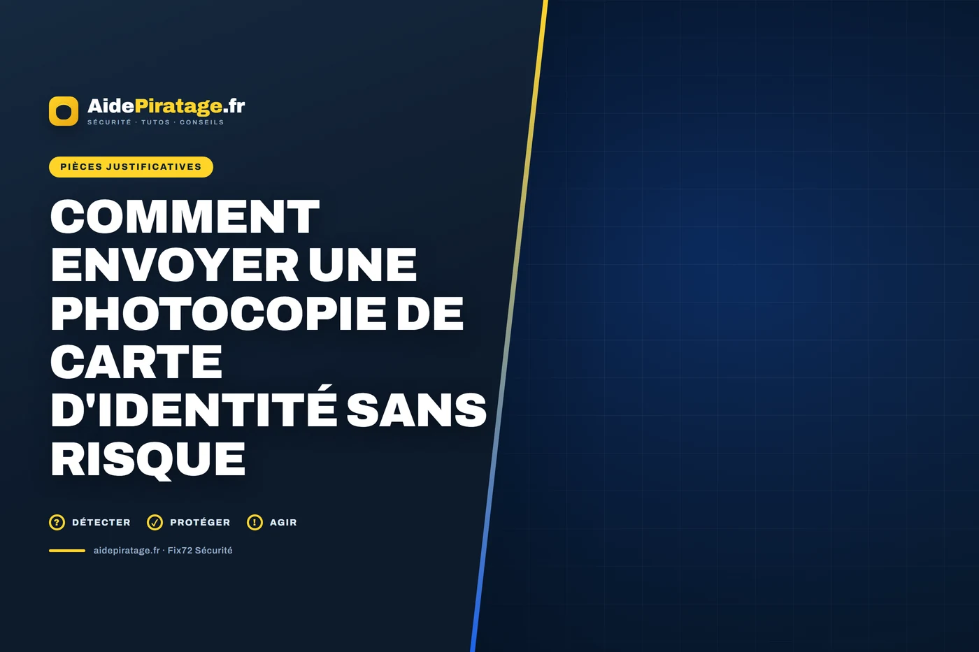 Illustration : une photocopie de carte d'identité posée sur un bureau, annotée au stylo en travers du document