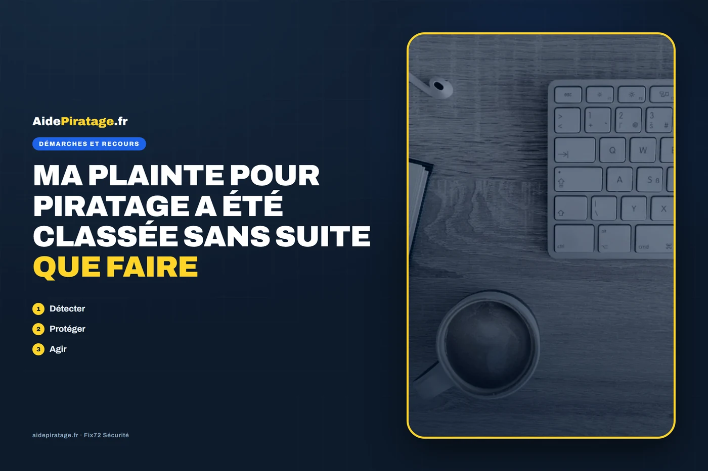 Illustration : un avis de classement sans suite reçu après une plainte pour piratage