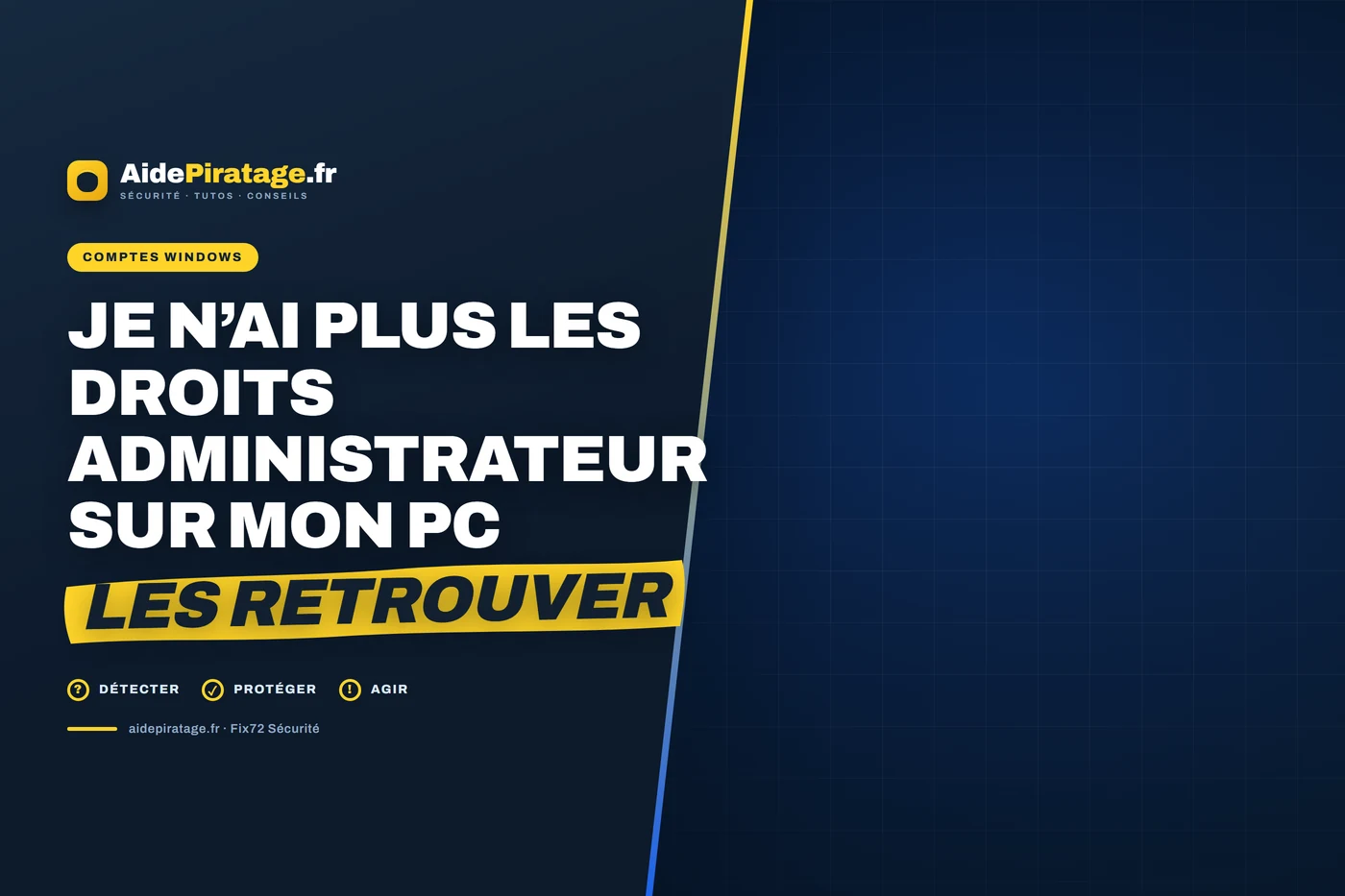Illustration : un compte d'utilisateur Windows privé de ses droits d'administrateur