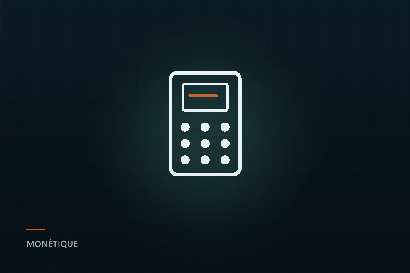 Illustration : un terminal de paiement au trait sur fond sombre