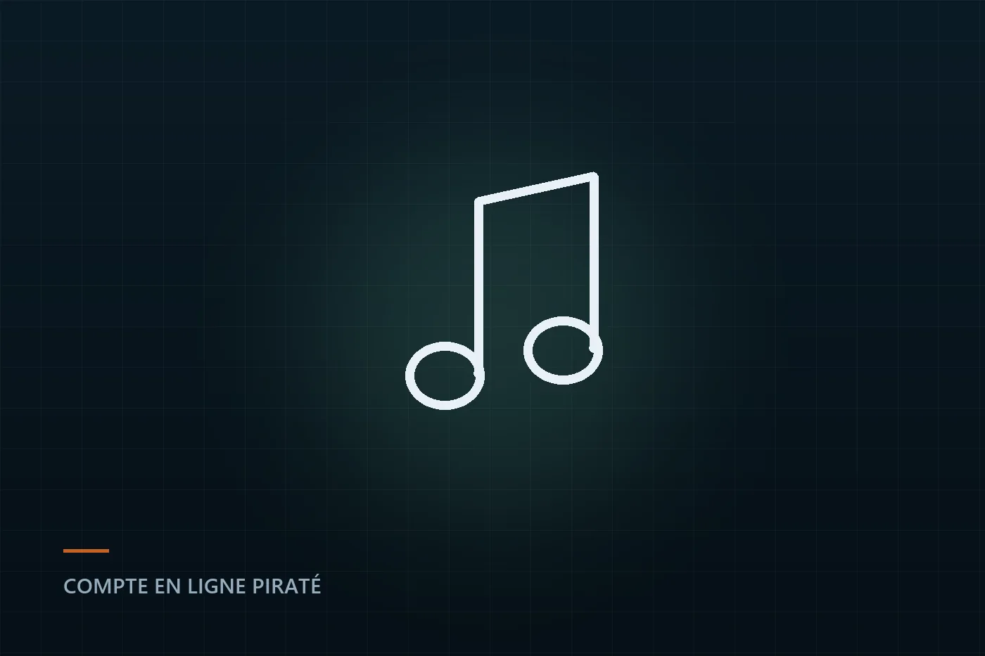 Illustration : une note de musique au trait sur fond sombre