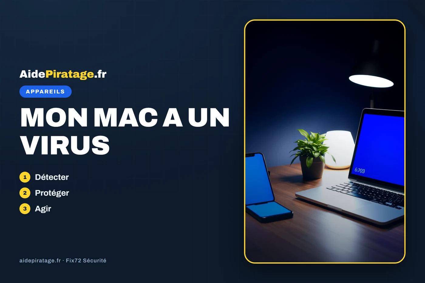 Illustration : un MacBook ouvert, la fenêtre des Réglages Système affichée à l'écran